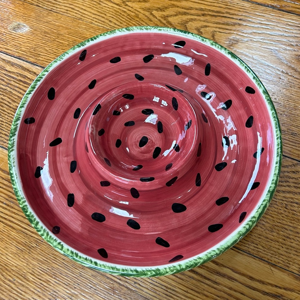SLAH Gail Pittman vintage pottery, signed and numbered by artist. Watermelon.